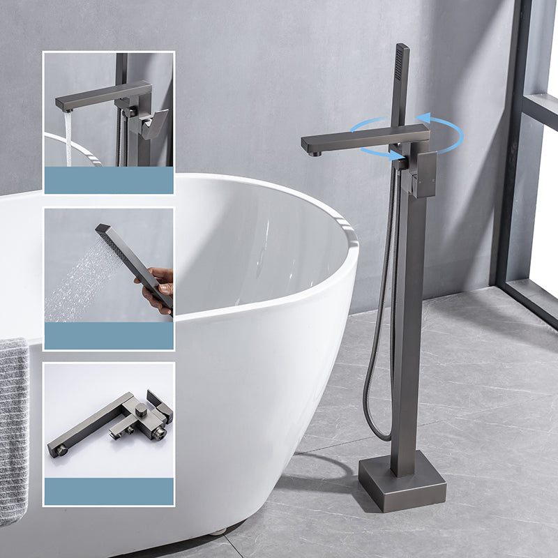 Modern Floor Mounted Metal Freestanding Tub Filler One Handle Freestanding Bathtub Faucet