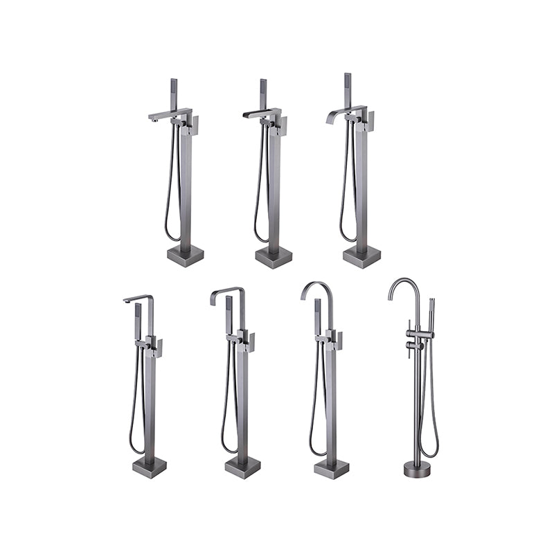 Modern Floor Mounted Metal Freestanding Tub Filler One Handle Freestanding Bathtub Faucet