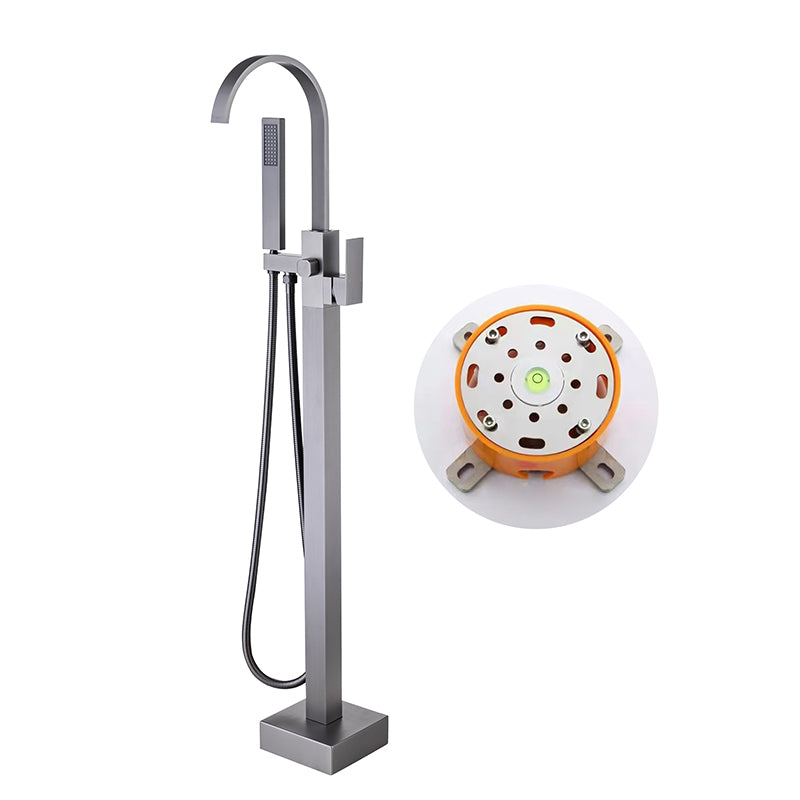 Modern Floor Mounted Metal Freestanding Tub Filler One Handle Freestanding Bathtub Faucet