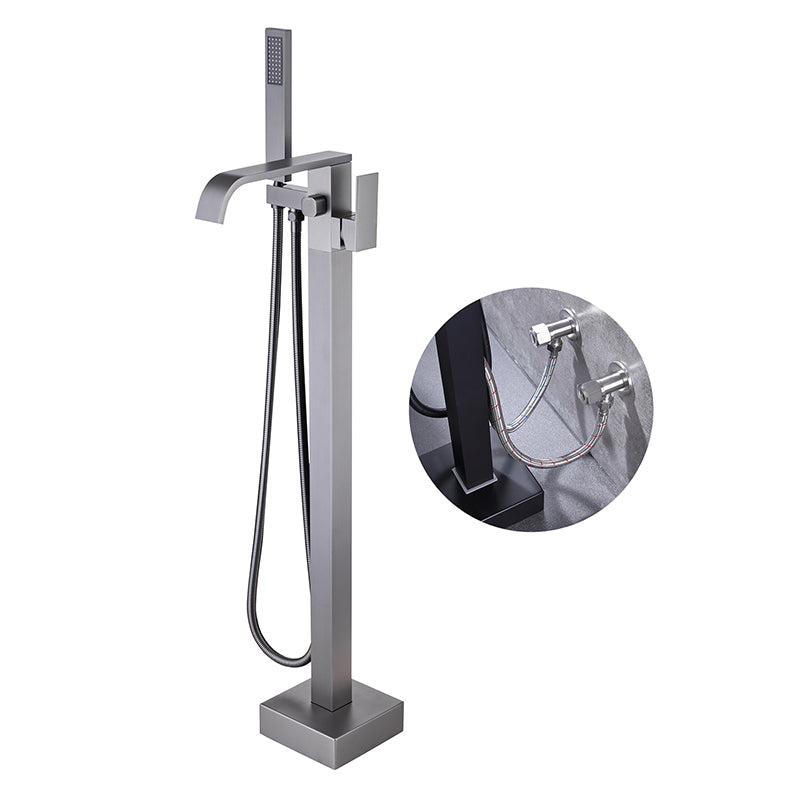 Modern Floor Mounted Metal Freestanding Tub Filler One Handle Freestanding Bathtub Faucet