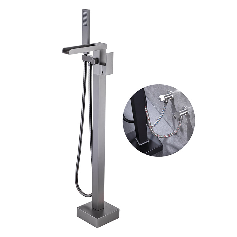 Modern Floor Mounted Metal Freestanding Tub Filler One Handle Freestanding Bathtub Faucet