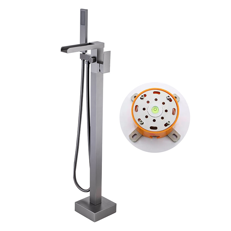 Modern Floor Mounted Metal Freestanding Tub Filler One Handle Freestanding Bathtub Faucet