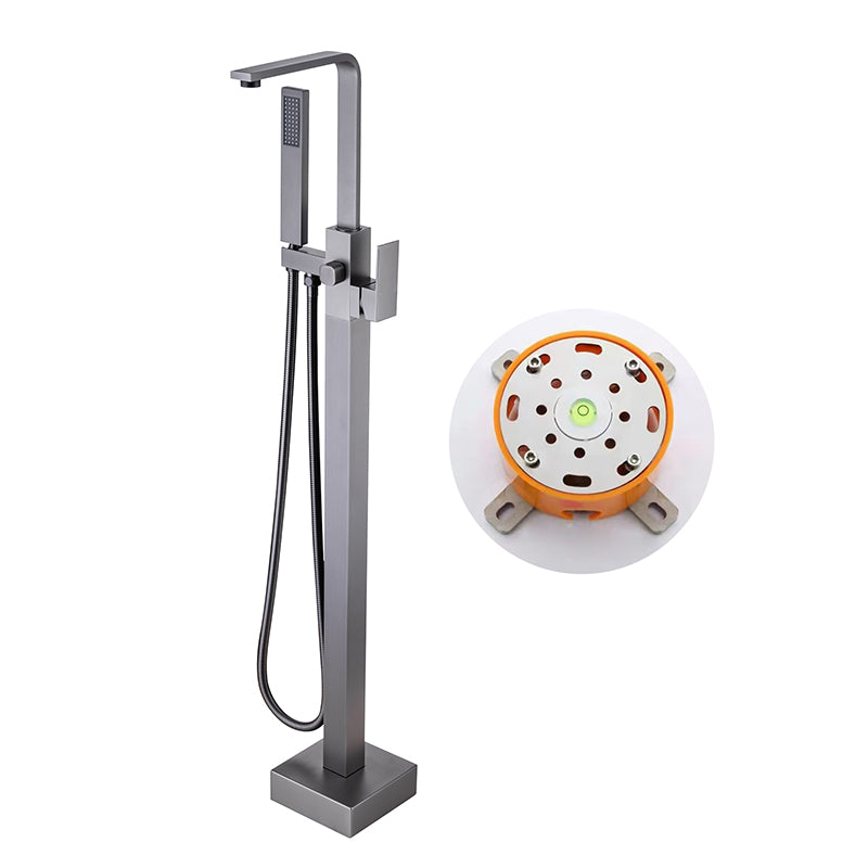 Modern Floor Mounted Metal Freestanding Tub Filler One Handle Freestanding Bathtub Faucet