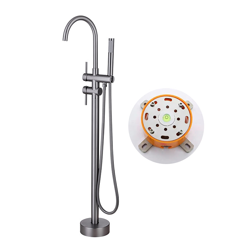 Modern Floor Mounted Metal Freestanding Tub Filler One Handle Freestanding Bathtub Faucet