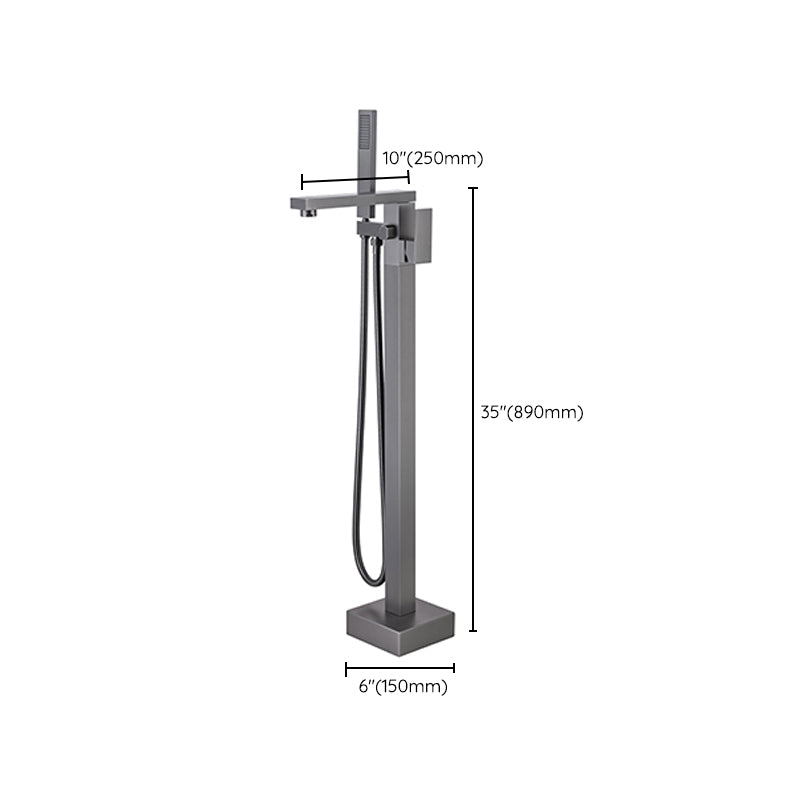 Modern Floor Mounted Metal Freestanding Tub Filler One Handle Freestanding Bathtub Faucet