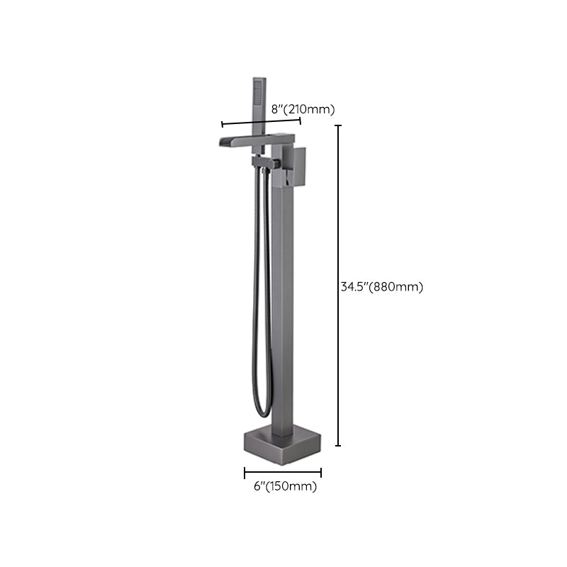 Modern Floor Mounted Metal Freestanding Tub Filler One Handle Freestanding Bathtub Faucet