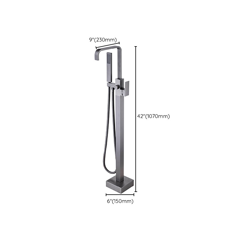 Modern Floor Mounted Metal Freestanding Tub Filler One Handle Freestanding Bathtub Faucet