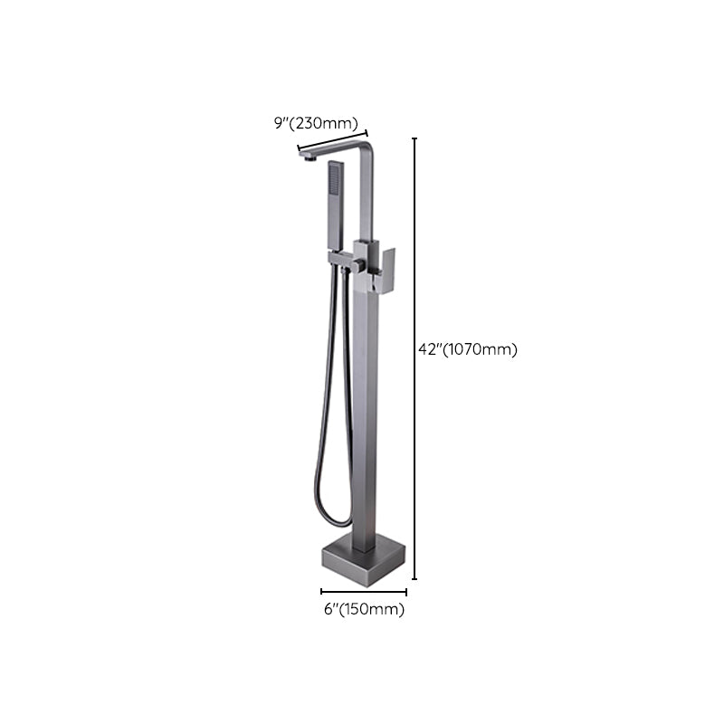 Modern Floor Mounted Metal Freestanding Tub Filler One Handle Freestanding Bathtub Faucet