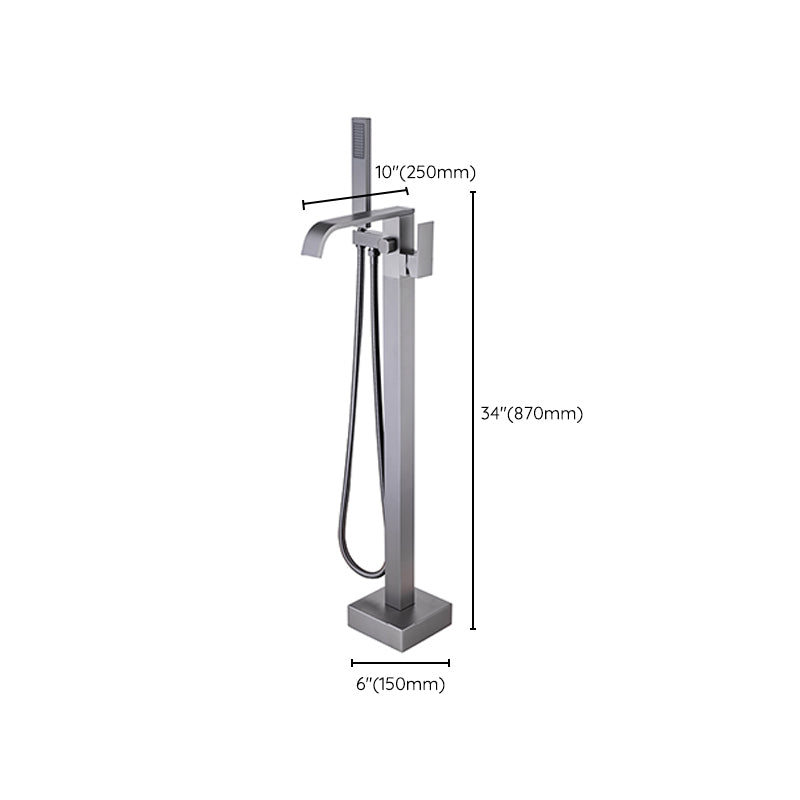 Modern Floor Mounted Metal Freestanding Tub Filler One Handle Freestanding Bathtub Faucet