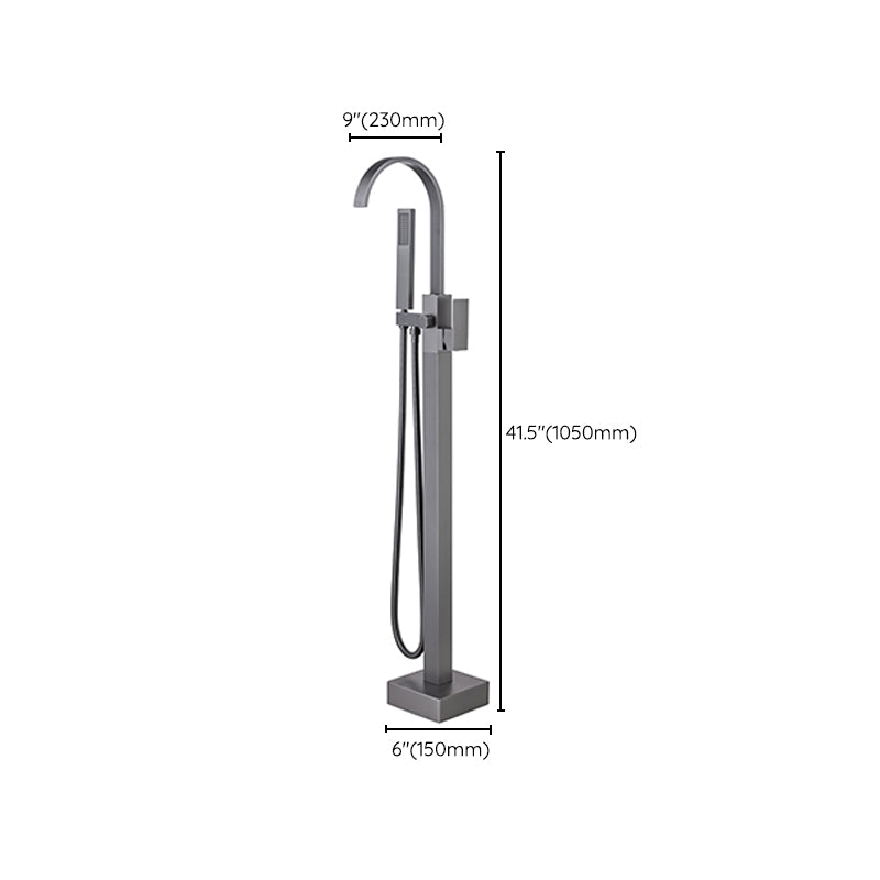 Modern Floor Mounted Metal Freestanding Tub Filler One Handle Freestanding Bathtub Faucet