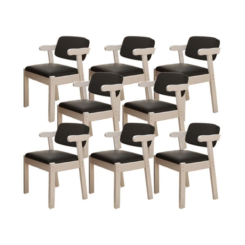 Contemporary Office Chair Solid Wood Arm Chair with Upholstered