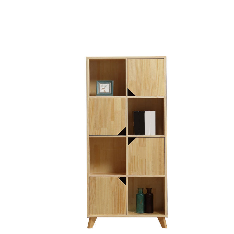 Modern Wooden Bookcase Standard Natural Closed Back Bookshelf