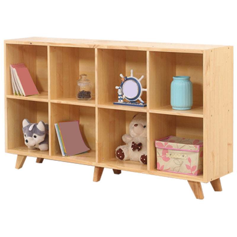 Modern Wooden Bookcase Standard Natural Closed Back Bookshelf
