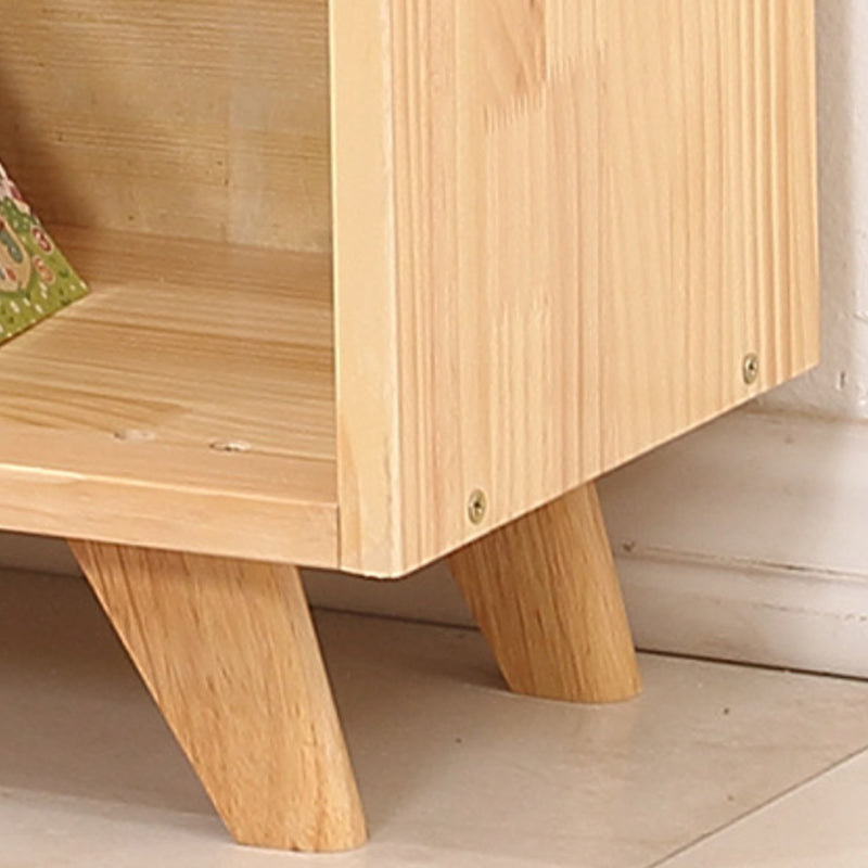 Modern Wooden Bookcase Standard Natural Closed Back Bookshelf