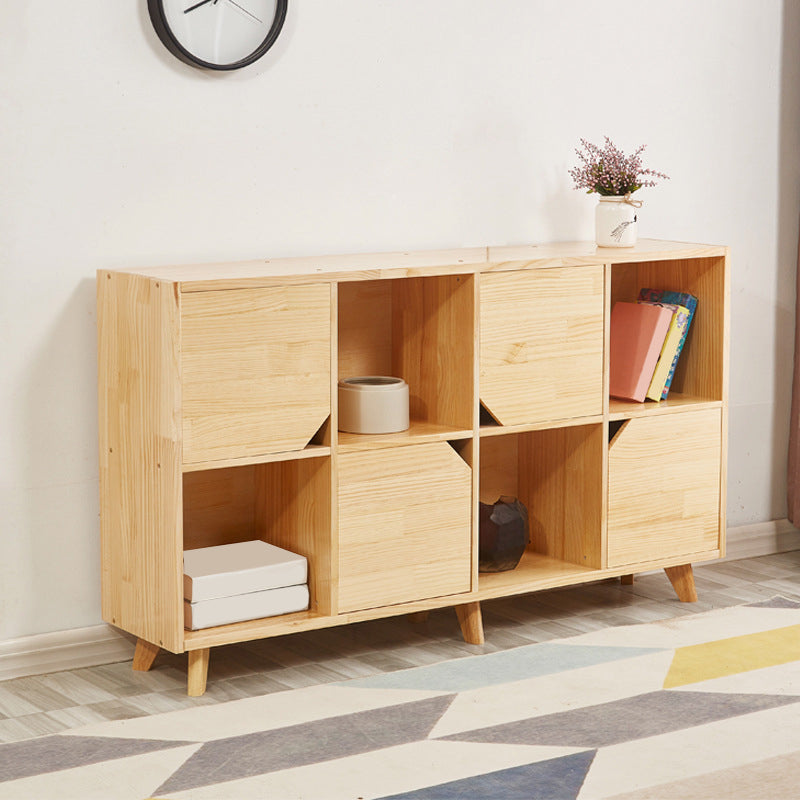 Modern Wooden Bookcase Standard Natural Closed Back Bookshelf