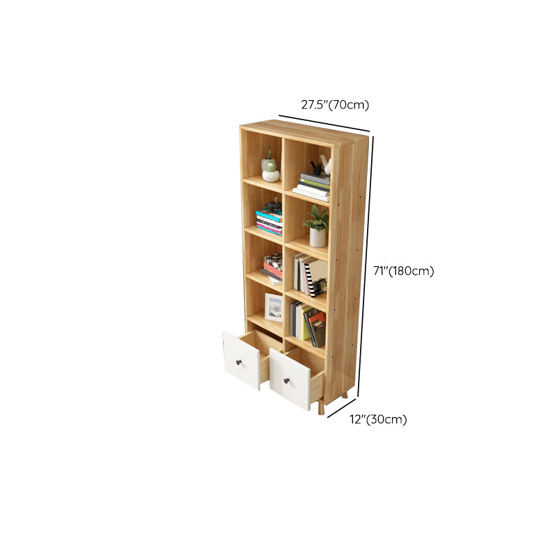Modern Wooden Bookcase Standard Natural Closed Back Bookshelf