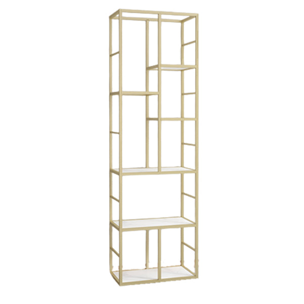 Glam Engineered Wood Bookshelf Open Back Standard Bookcase with Shelves