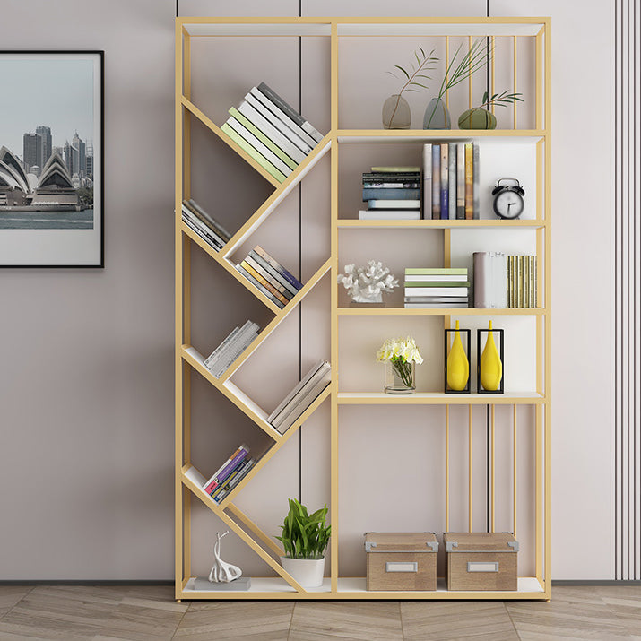 Glam Metal Bookshelf Standard Open Back Bookcase with Shelves