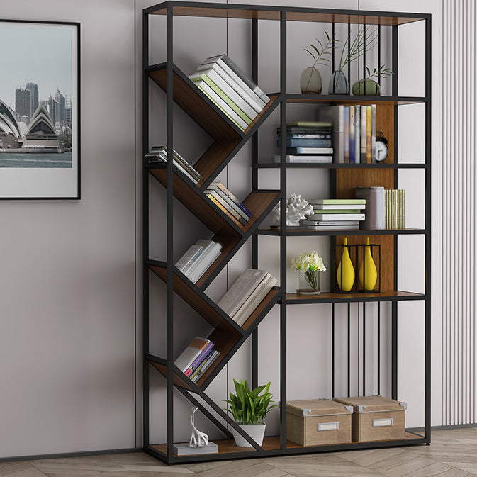 Glam Metal Bookshelf Standard Open Back Bookcase with Shelves