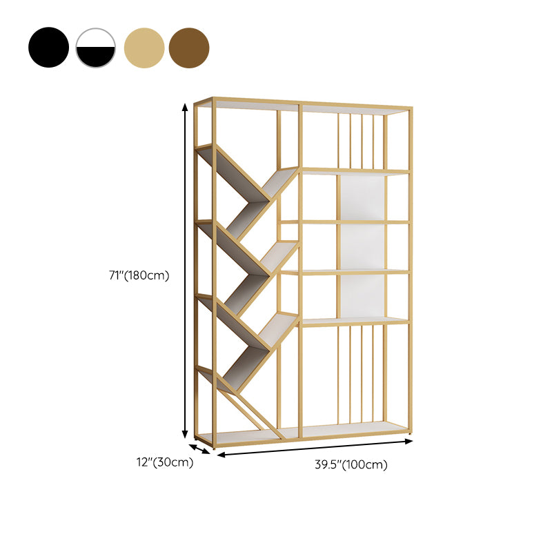 Glam Metal Bookshelf Standard Open Back Bookcase with Shelves