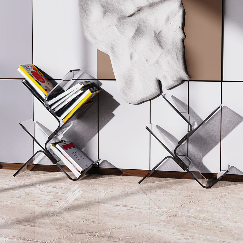 Acrylic Open Back Bookcase Standard Scandinavian Bookshelf with Shelves