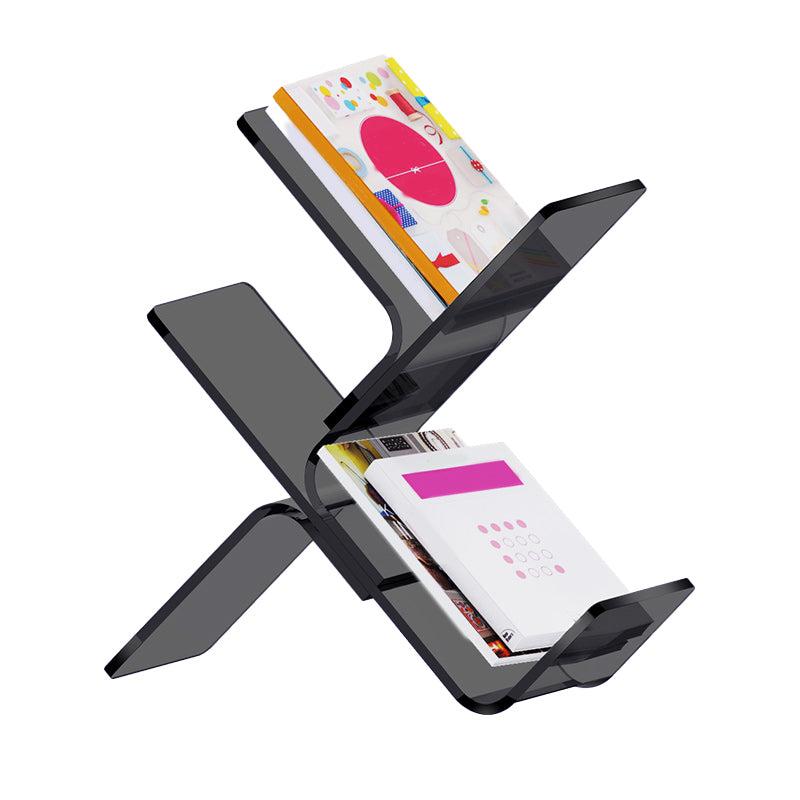 Acrylic Open Back Bookcase Standard Scandinavian Bookshelf with Shelves