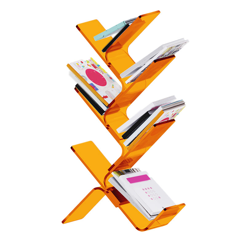 Acrylic Open Back Bookcase Standard Scandinavian Bookshelf with Shelves