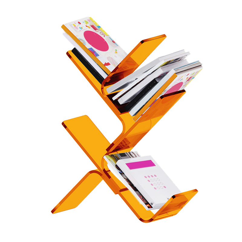 Acrylic Open Back Bookcase Standard Scandinavian Bookshelf with Shelves