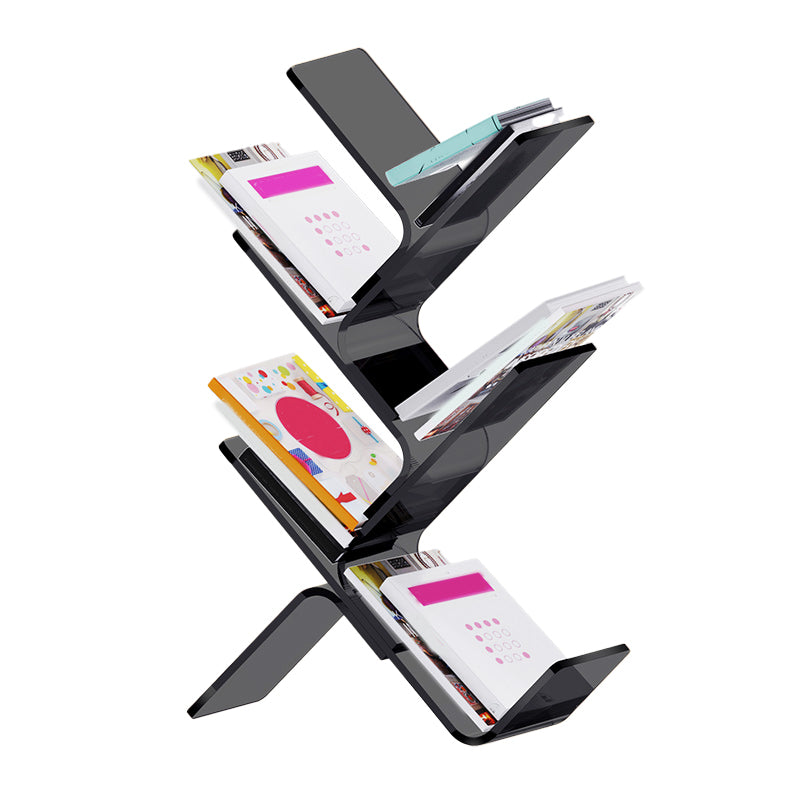 Acrylic Open Back Bookcase Standard Scandinavian Bookshelf with Shelves