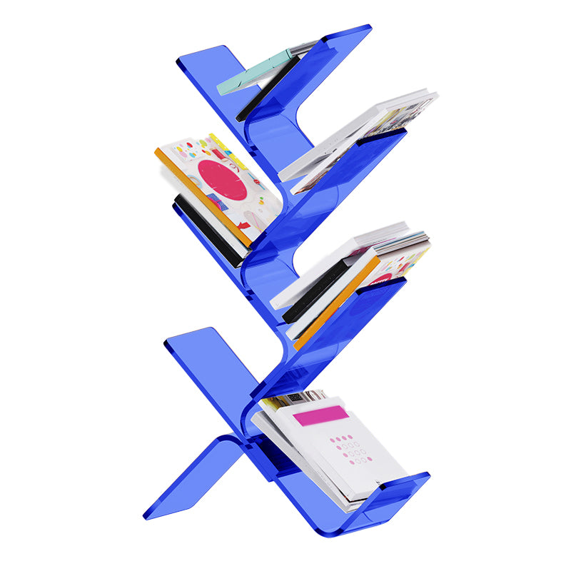 Acrylic Open Back Bookcase Standard Scandinavian Bookshelf with Shelves