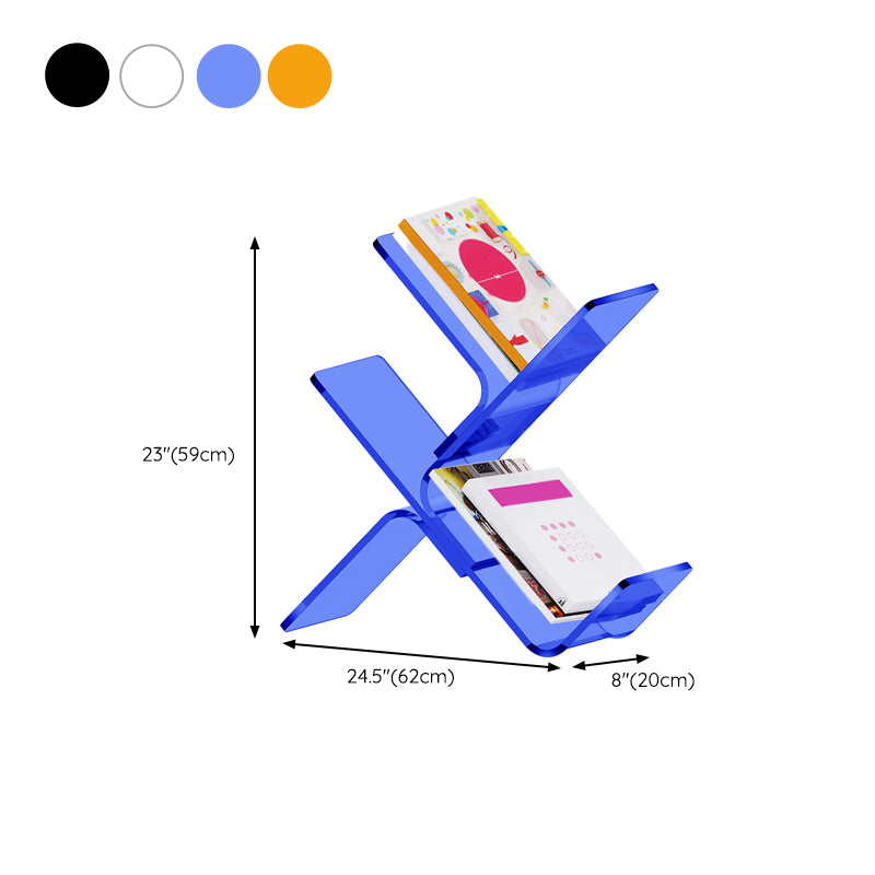 Acrylic Open Back Bookcase Standard Scandinavian Bookshelf with Shelves