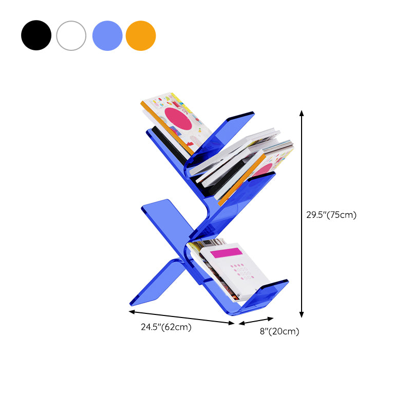 Acrylic Open Back Bookcase Standard Scandinavian Bookshelf with Shelves