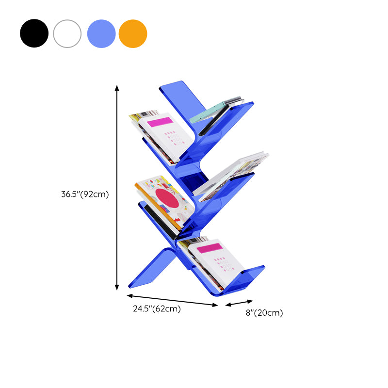 Acrylic Open Back Bookcase Standard Scandinavian Bookshelf with Shelves