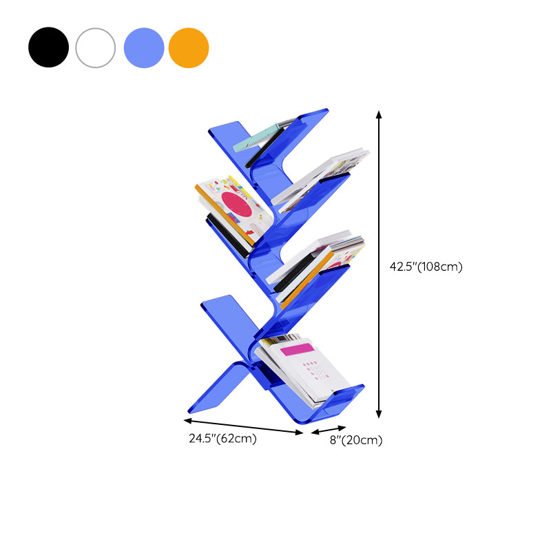 Acrylic Open Back Bookcase Standard Scandinavian Bookshelf with Shelves