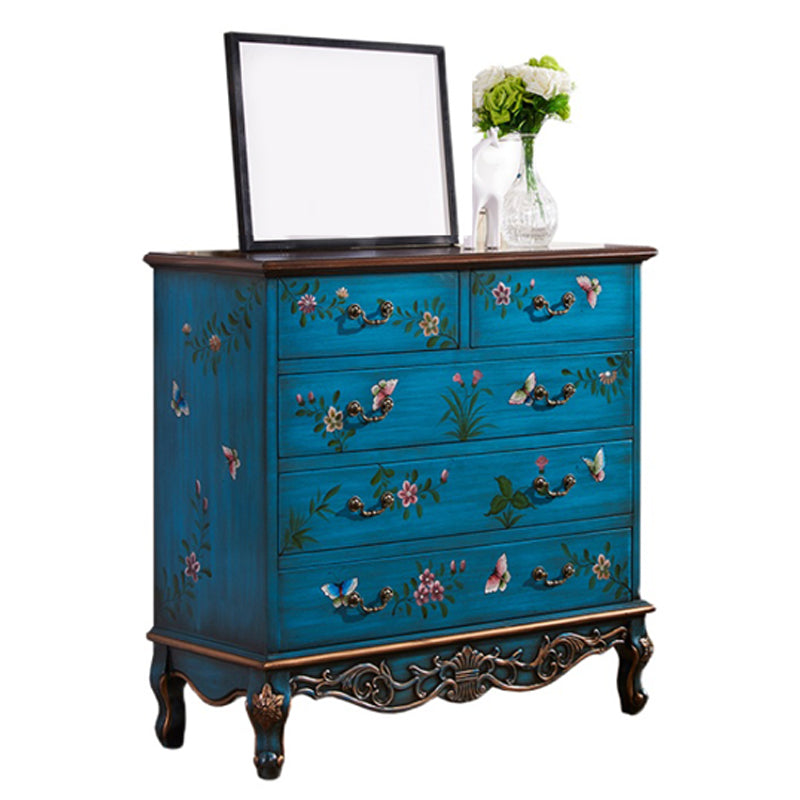 Traditional Storage Chest Solid Wood Storage Chest Dresser with 5 Drawers