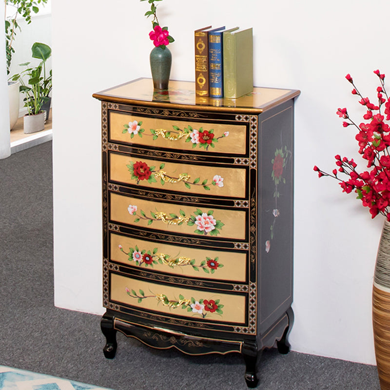 Traditional Storage Chest Solid Wood Storage Chest Dresser with 5 Drawers