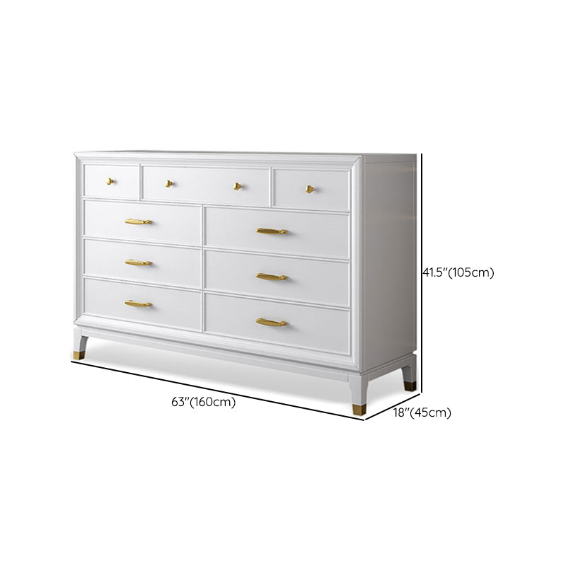 Ultra-Modern Double Dresser White Storage Chest Dresser for Bedroom