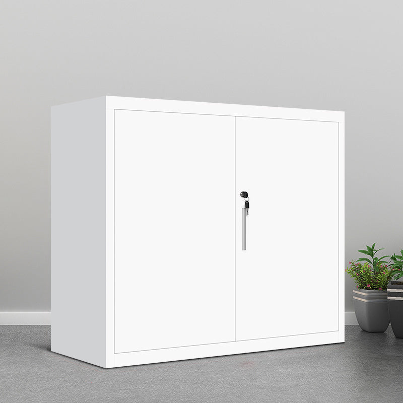 Contemporary File Cabinet Steel Frame Key Lock White Lateral File Cabinet for Office