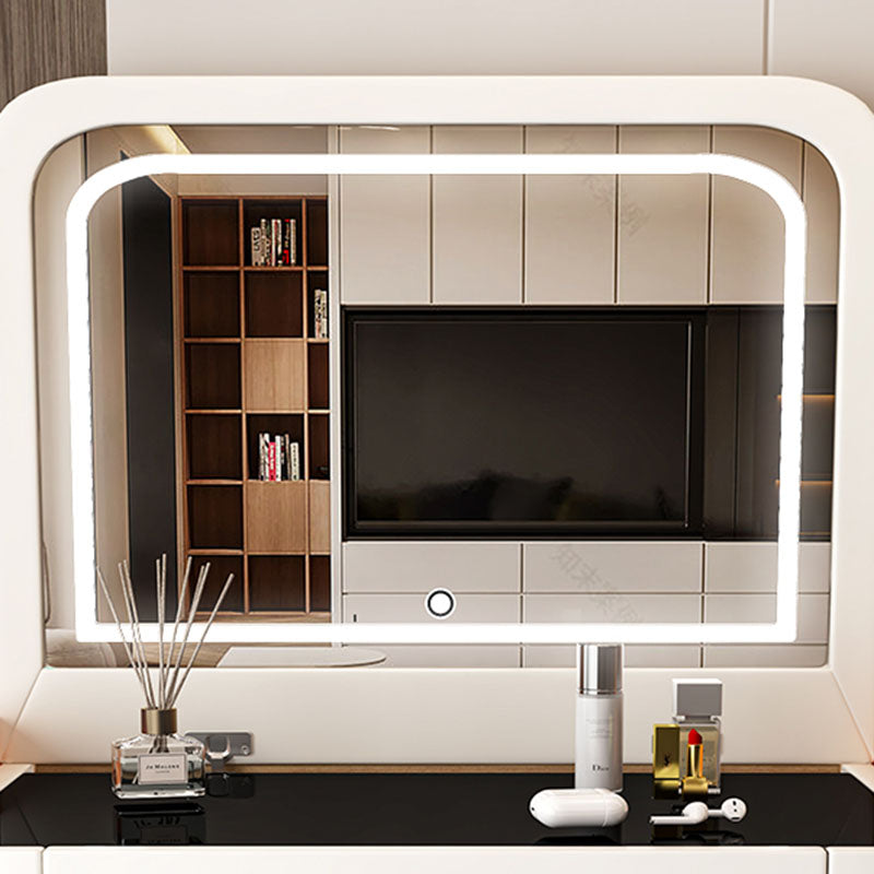 Contemporary Glass Makeup Counter Bedroom Make-up Vanity with Lighted Mirror