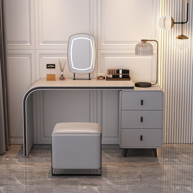 Leather Makeup Vanity Desk Lighted Mirror Makeup Vanity Desk Table