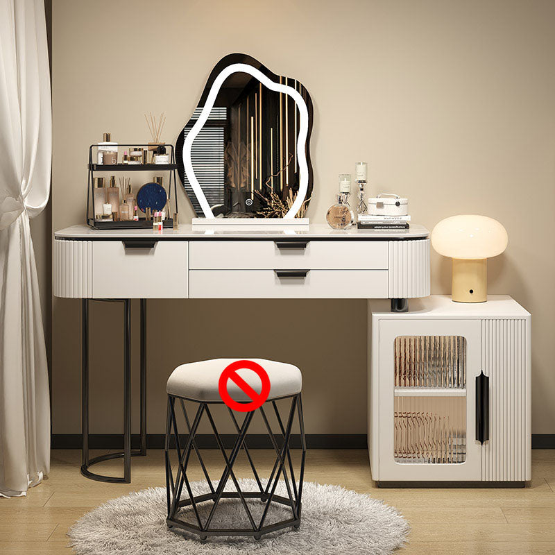 Contemporary Stone White Makeup Counter 31.5" H Bedroom Make-up Vanity