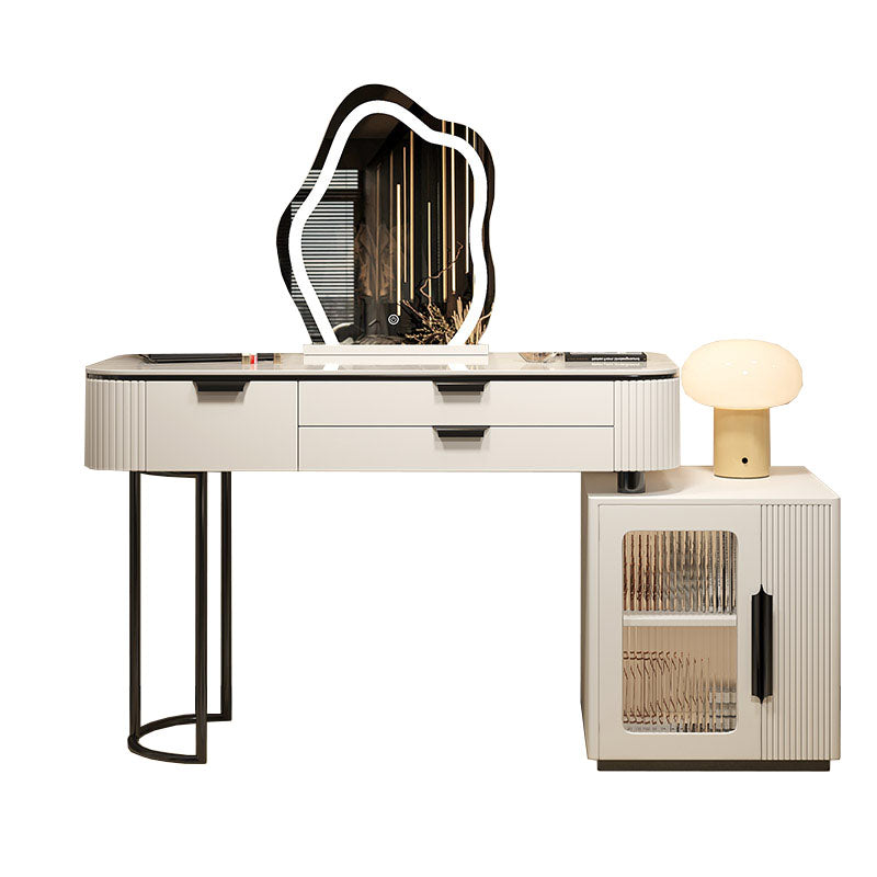 Contemporary Stone White Makeup Counter 31.5" H Bedroom Make-up Vanity