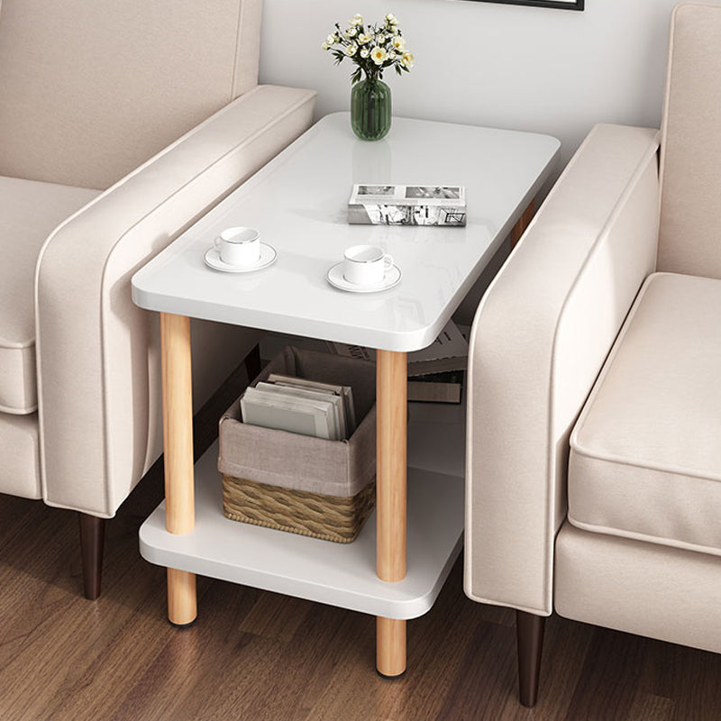 Modern Side Table No Distressing Wood End Table with Storage