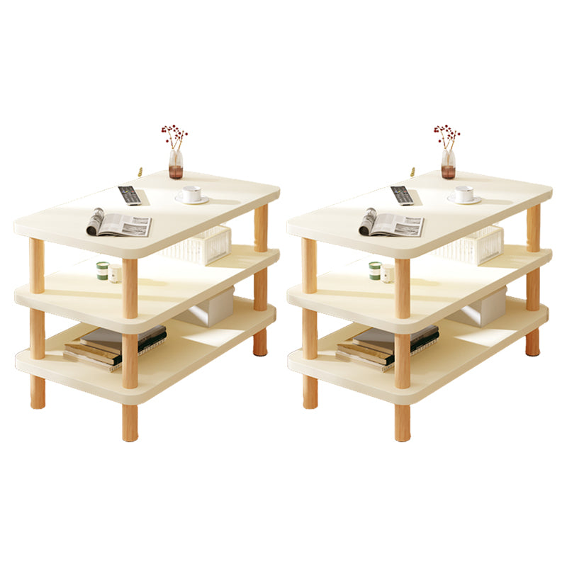 Modern Side Table No Distressing Wood End Table with Storage