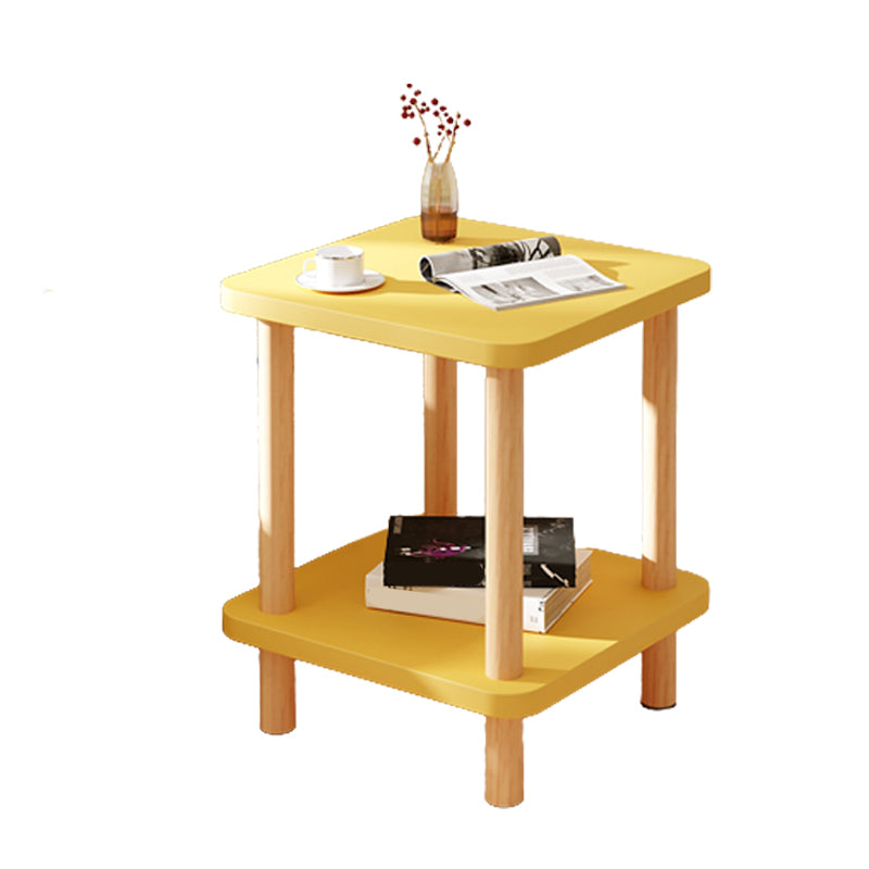 Modern Side Table No Distressing Wood End Table with Storage