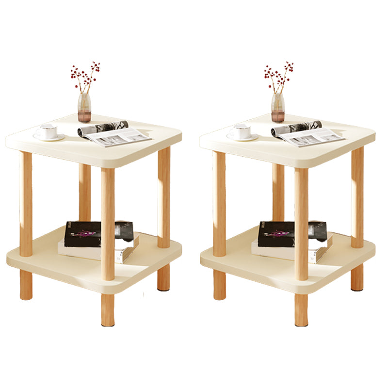 Modern Side Table No Distressing Wood End Table with Storage