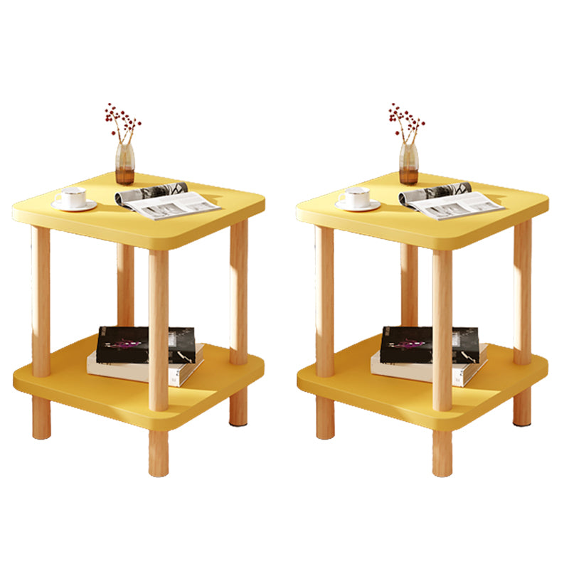 Modern Side Table No Distressing Wood End Table with Storage