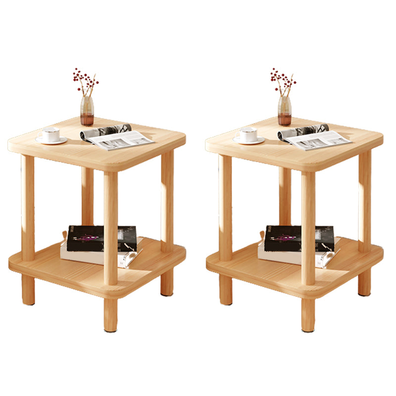 Modern Side Table No Distressing Wood End Table with Storage