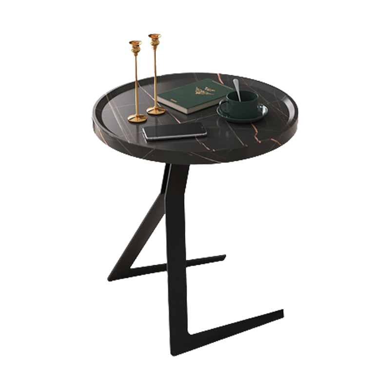 Metal and Wood Side Table Contemporary End Table for Living Room