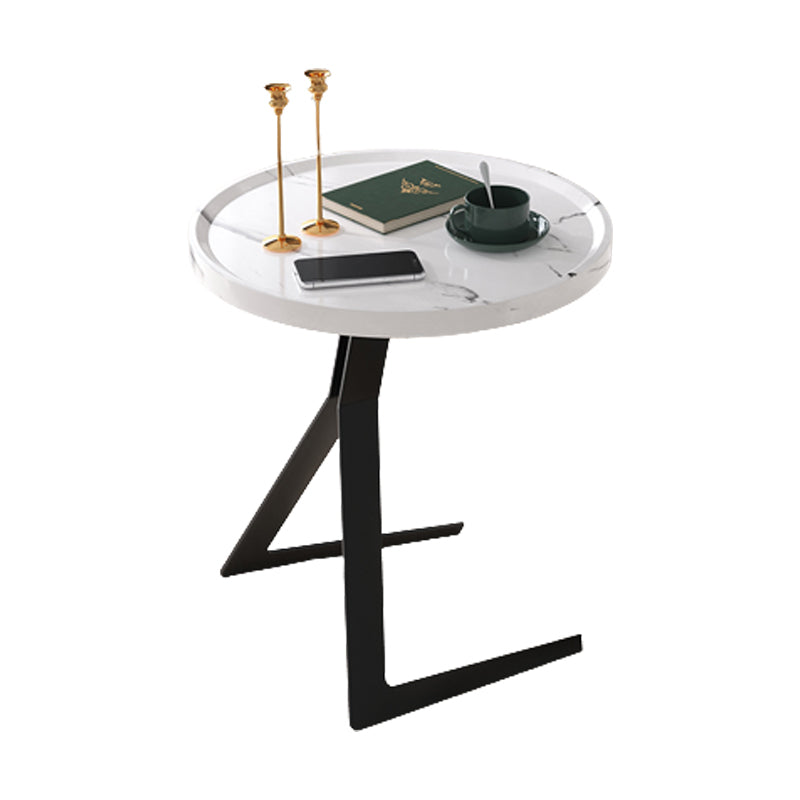 Metal and Wood Side Table Contemporary End Table for Living Room